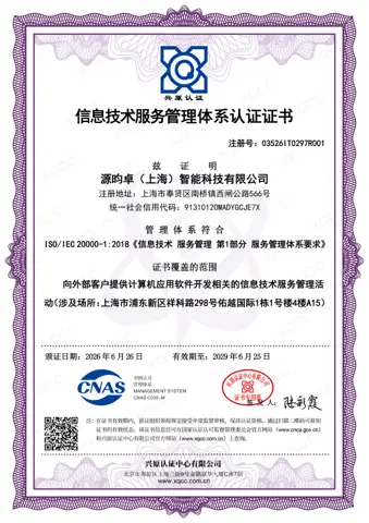 ISO/IEC 20000 证书